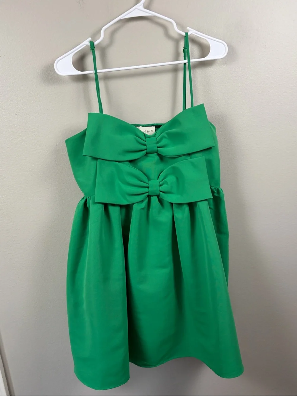 Sachin & Babi Sloane Double Bow Mini Dress Green Large